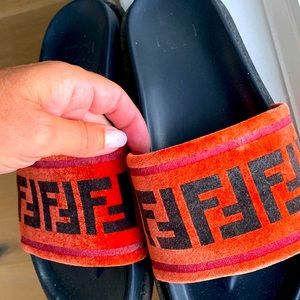 FENDI velvet slides women 8